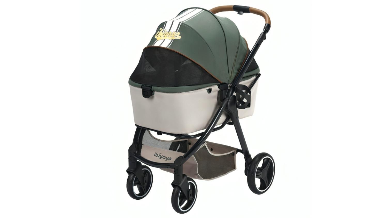 Ibiyaya RetroLuxe Folding Stroller for Pets up to 30kg - Soft Sage