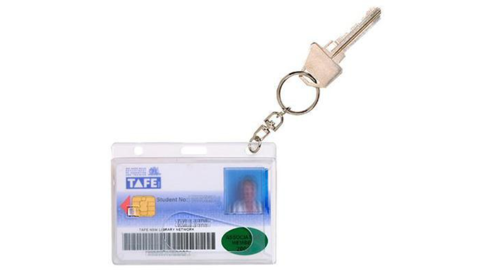 Rexel Pack of 10 Fuel Credit Card Holder with Key Ring - Clear