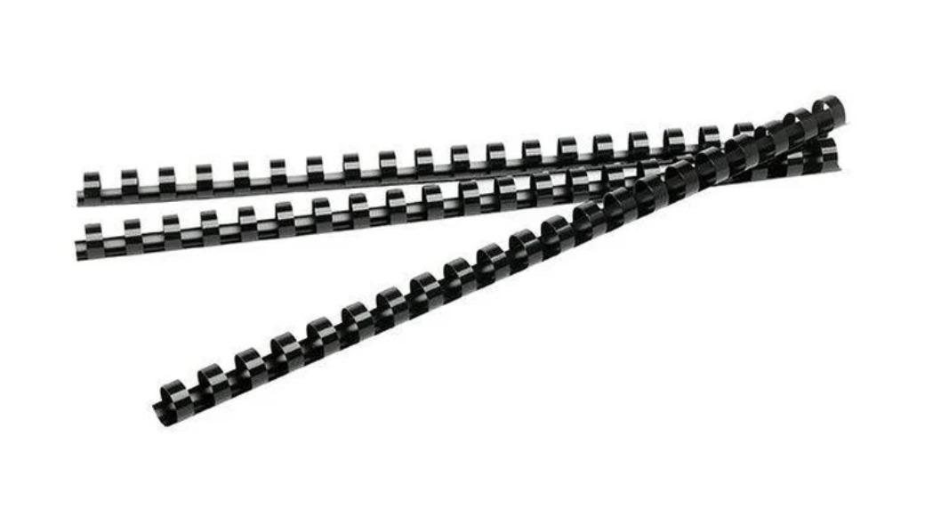 Rexel Box of 50 21 Loop A4 Black Plastic Round Binding Comb - 5cm
