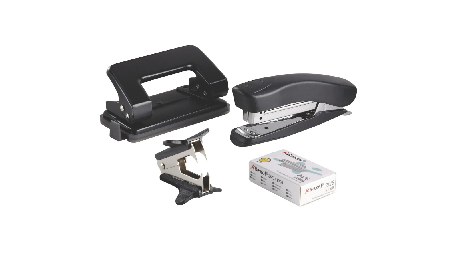 Rexel Stapler Hole Punch Staples Remover Combo Bundle Kit