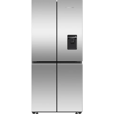 Fisher & Paykel 498L Series 7 Quad Door Refrigerator Freezer Ice & Water - Stainless Steel