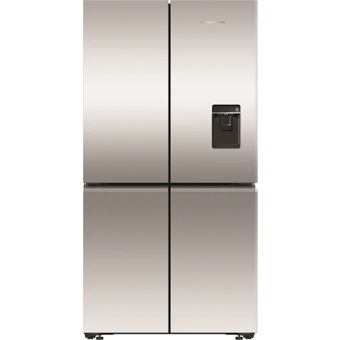 Fisher & Paykel 538L Recessed Handle Quad Door Fridge with Ice & Water Dispenser - Stainless Steel