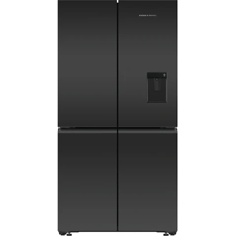 Fisher & Paykel 538L Series 7 Quad Door Refrigerator Freezer Ice & Water - Black