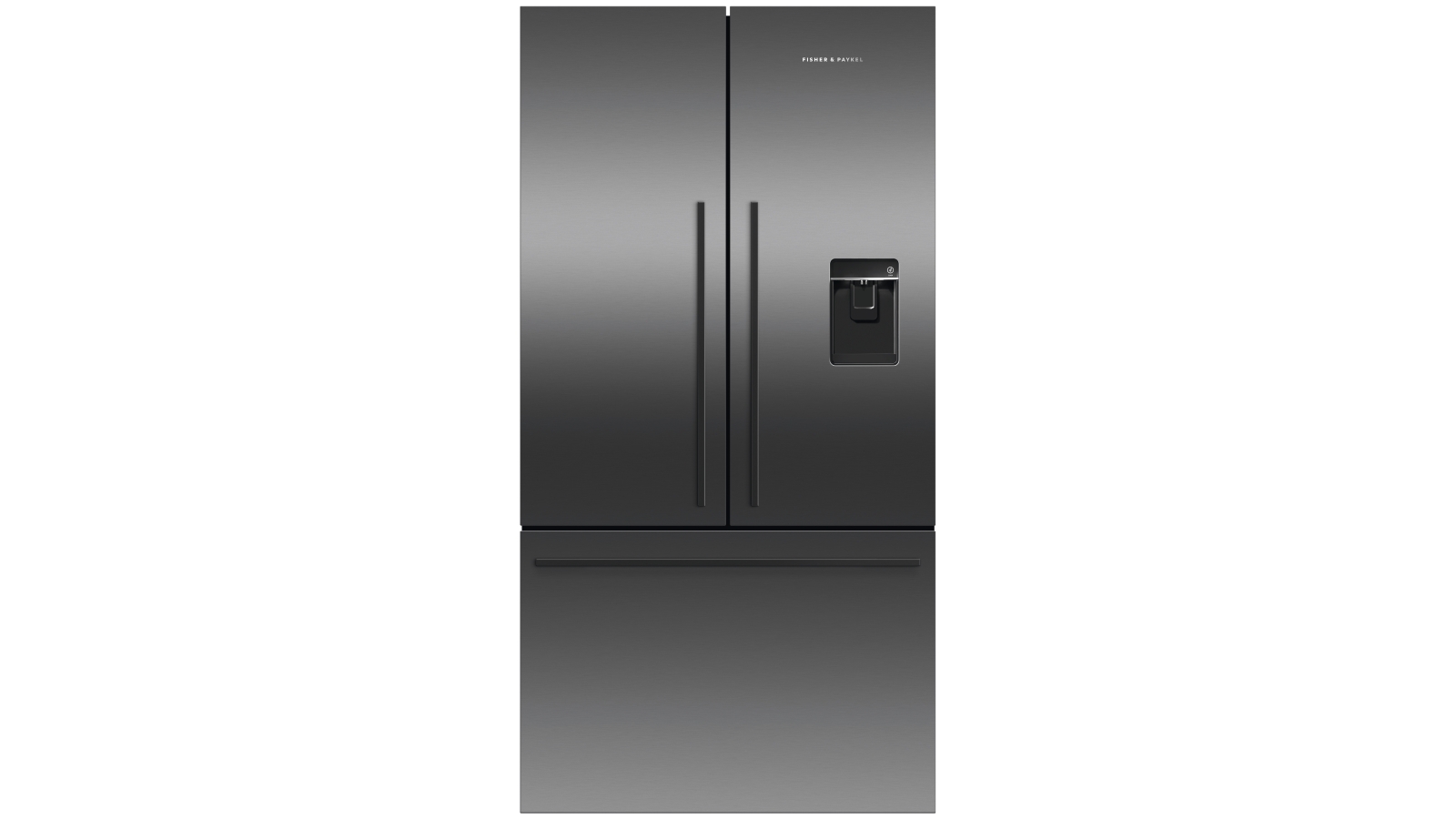 Fisher & Paykel 569L Black Stainless Steel French Door Fridge w/Ice ...