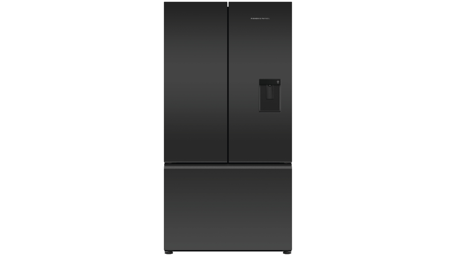 Fisher & Paykel 569L French Door Fridge with Ice & Water Dispenser Black Matte Glass Harvey