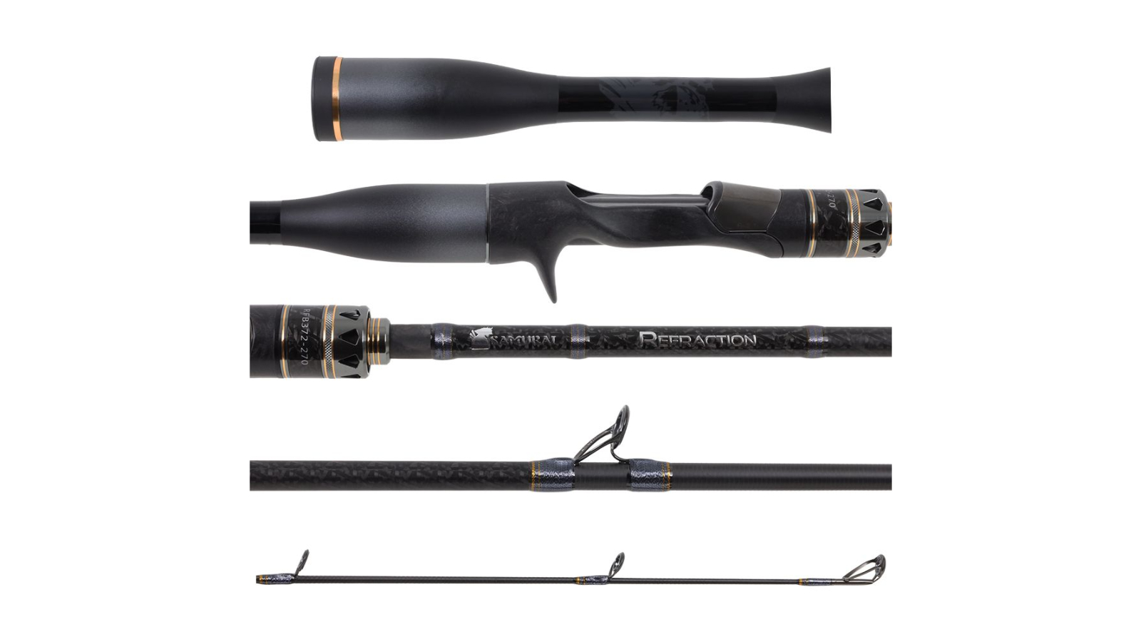 Samurai Refraction 372 Carbon  Bait Cast Fishing Rod - 6ft 