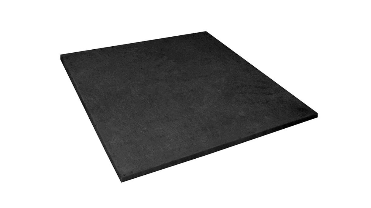 Orbit Fitness Flooring Rubber Black Tile - 1 x 1 x 0.015metre