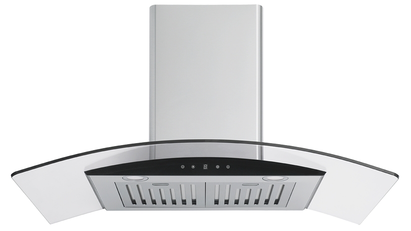Euromaid 90cm Premium Curved Glass Canopy Rangehood Harvey Norman