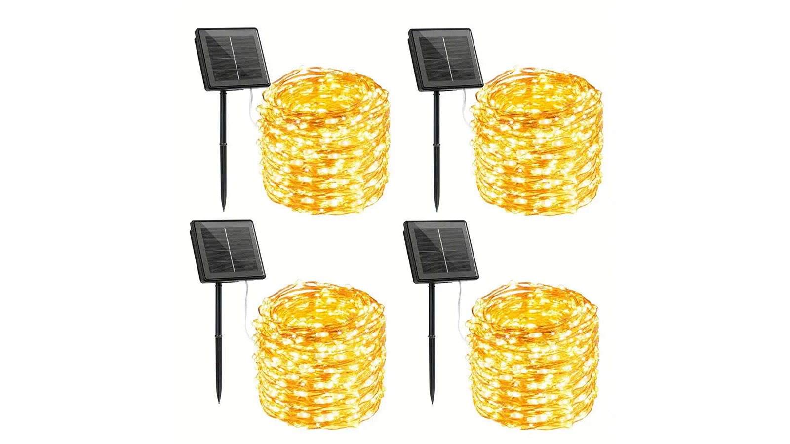 TM 4 Piece Waterproof Solar Light String Set for Outdoor Use