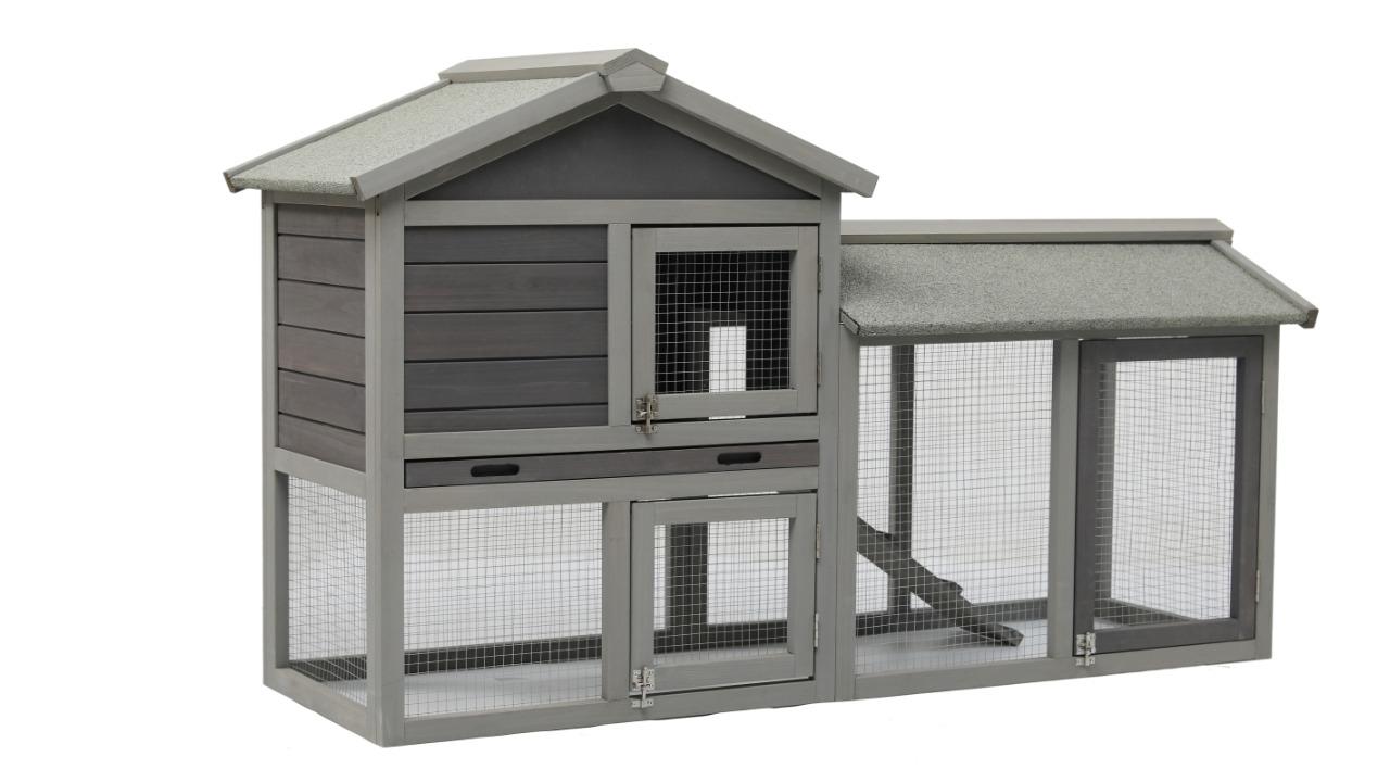 YES4PETS 148cm Wooden Pet Metal Run House Cage