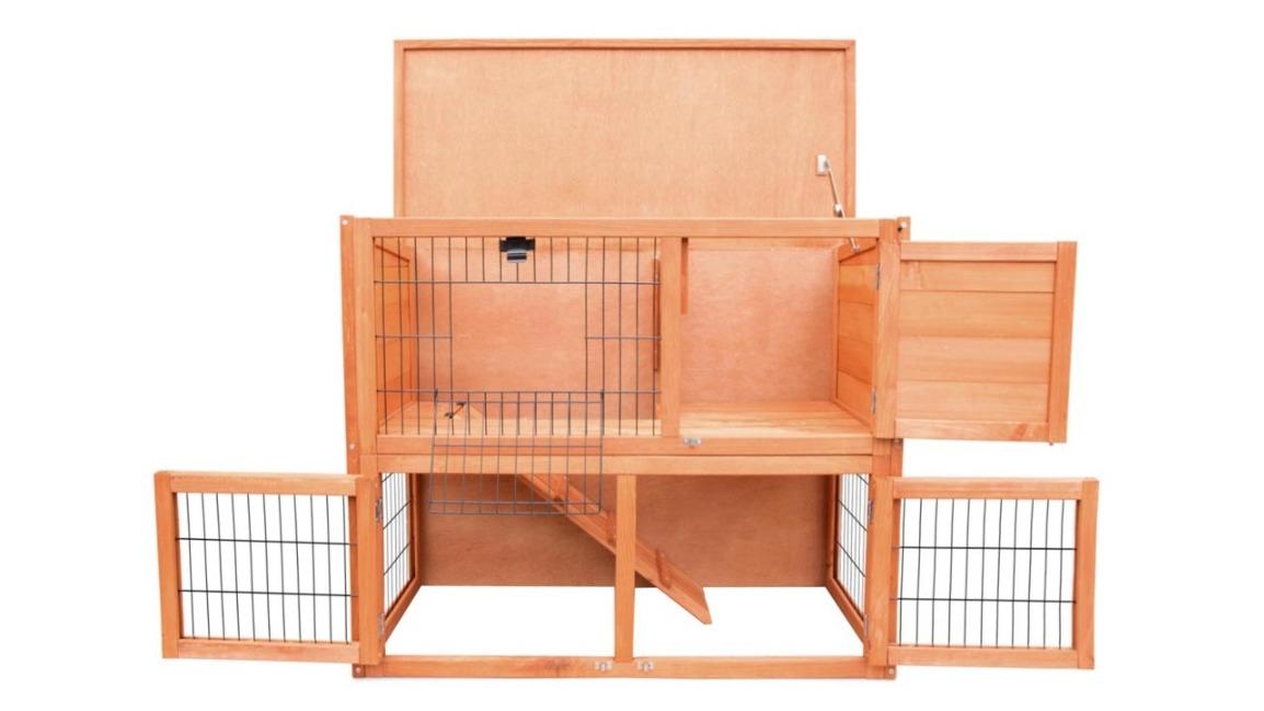 YES4PETS Wooden Double Storey Pet Cage