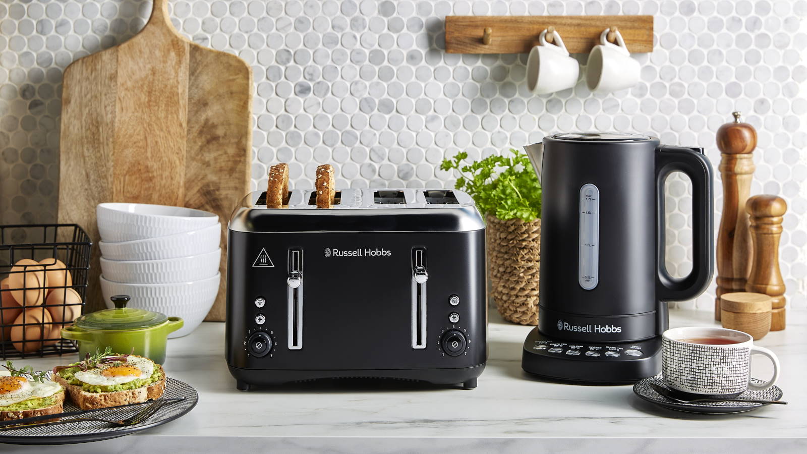 Russell Hobbs Addison 4 Slice Toaster Matte Black Harvey Norman