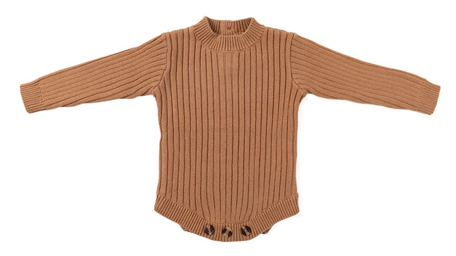 Ponchik Crepe Rib Knit Mock Neck Baby Bodysuit