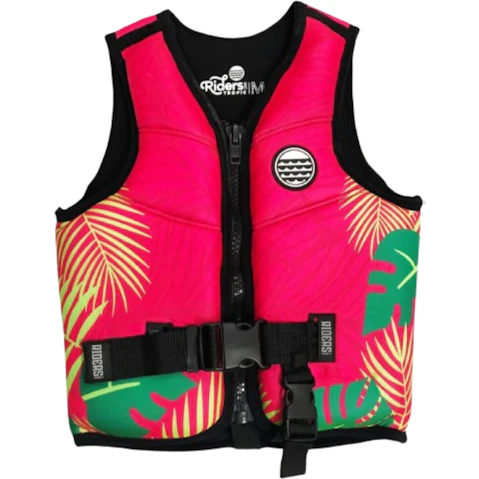 Riders Inc Tropic Pink Girls Neoprene Buoyancy Flotation Life Jacket