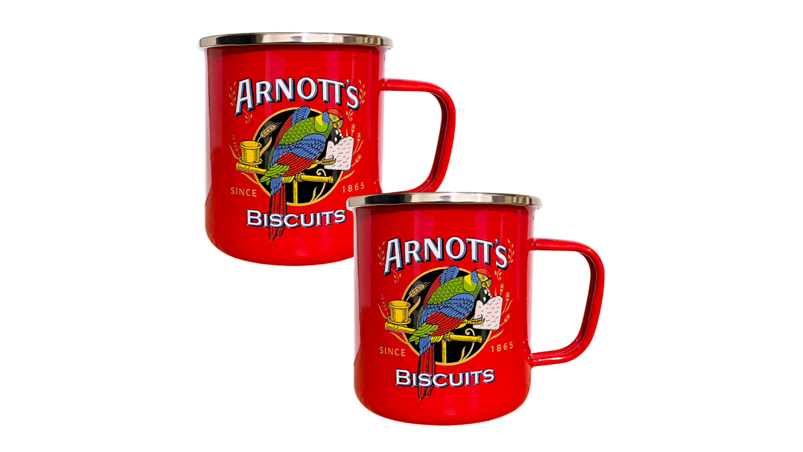 Rojo Set of 2 450ml Arnotts Enamel Mug - Red
