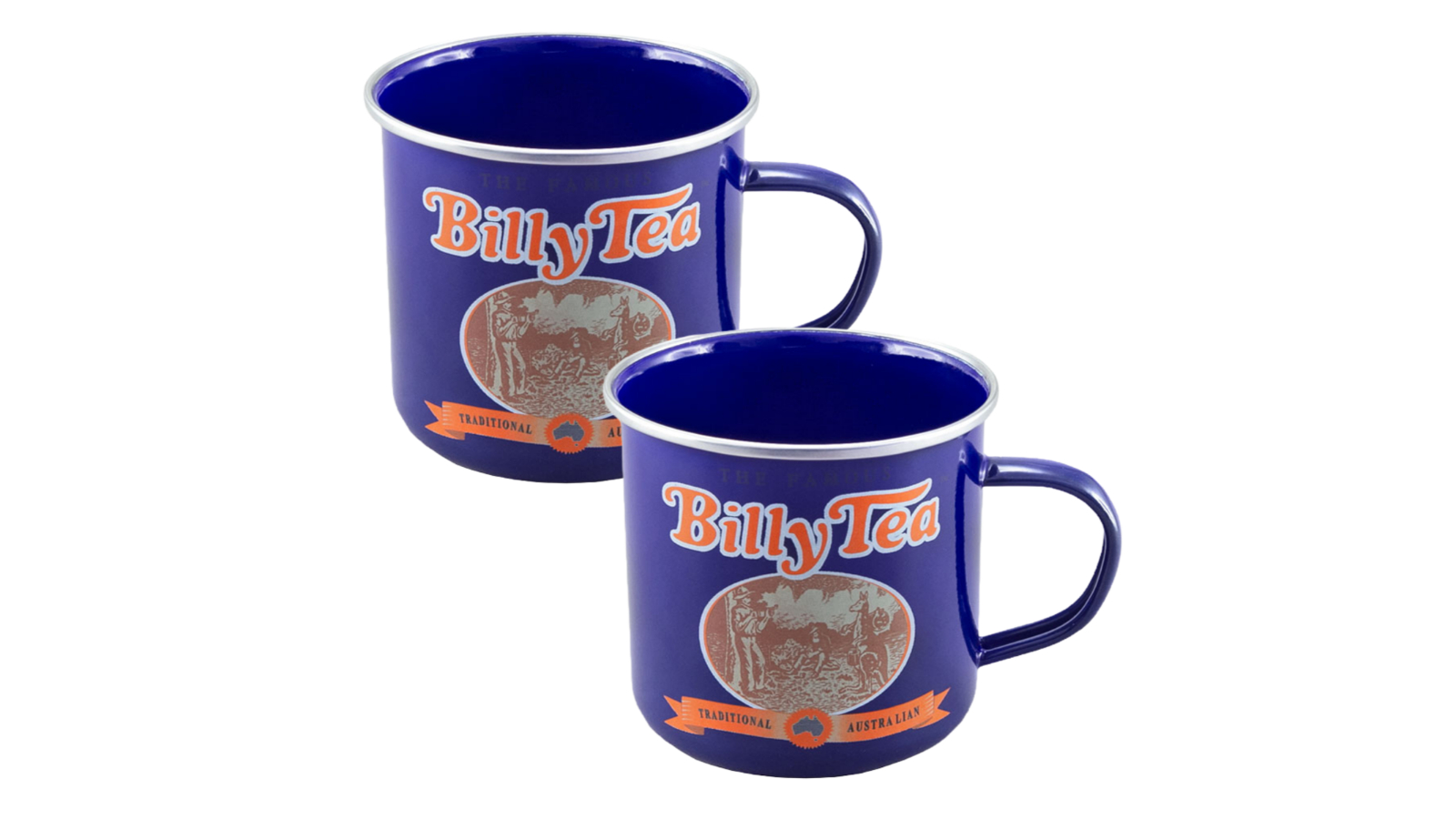 Rojo Set of 2 450ml Billy Enamel Mug - Blue