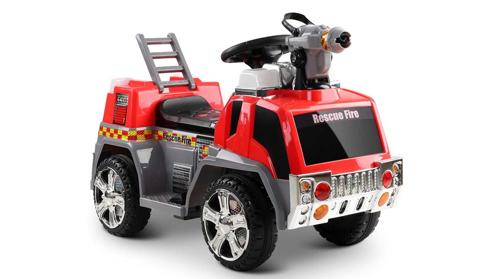 Rigo Kids Ride On Fire Truck - Red and Grey