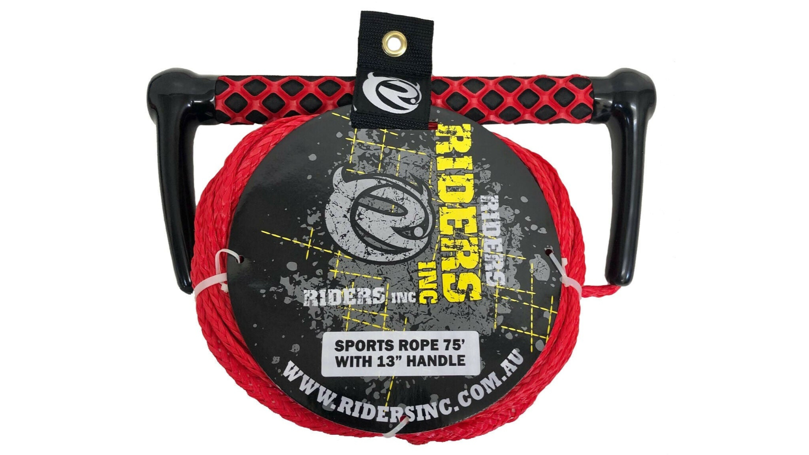 Riders Inc 75ft Water Ski Tow Rope with 13inch Aluminium Core Handle - Red