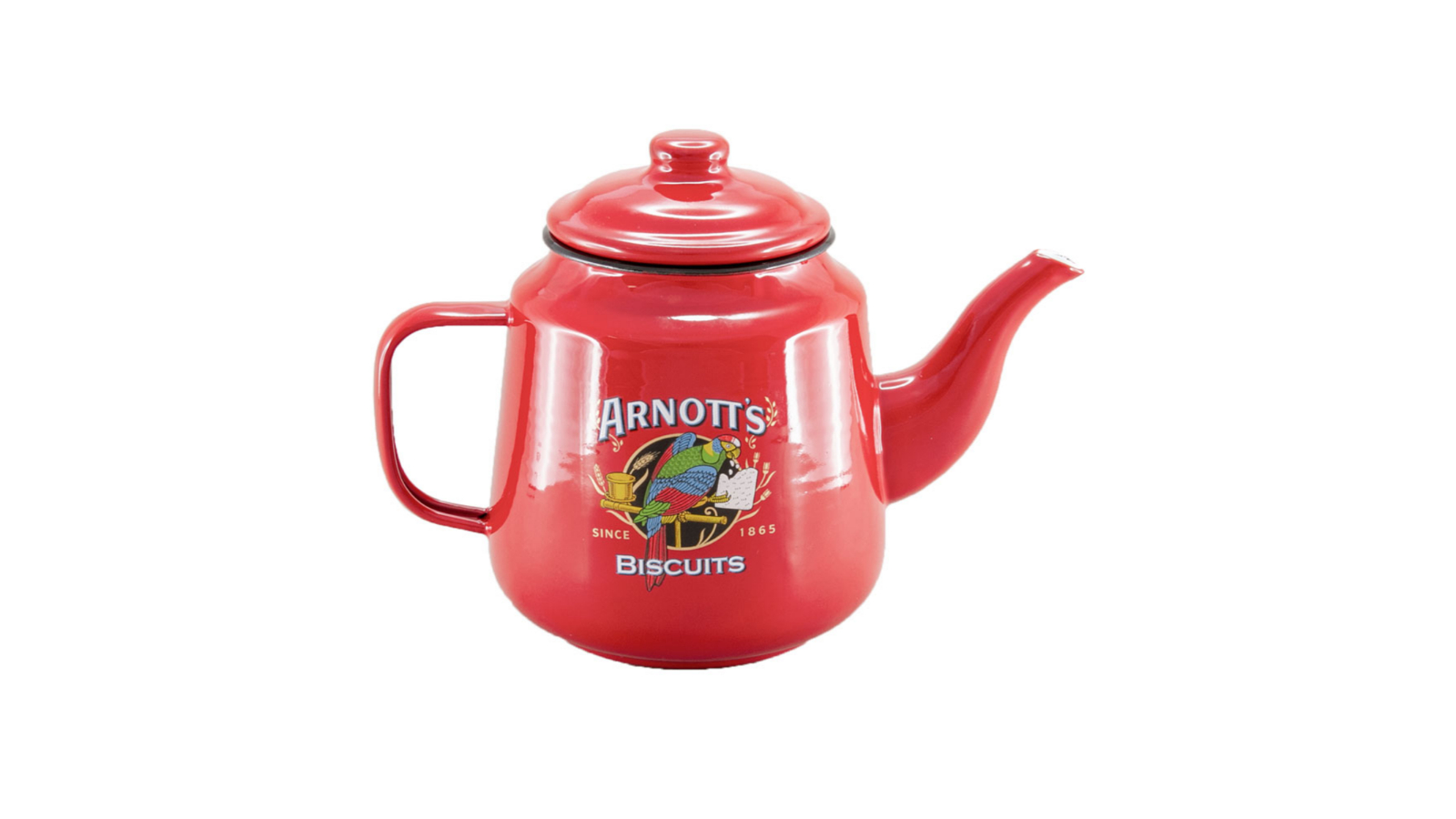 Rojo 1.4 Litre Arnotts Enamel Teapot - Red