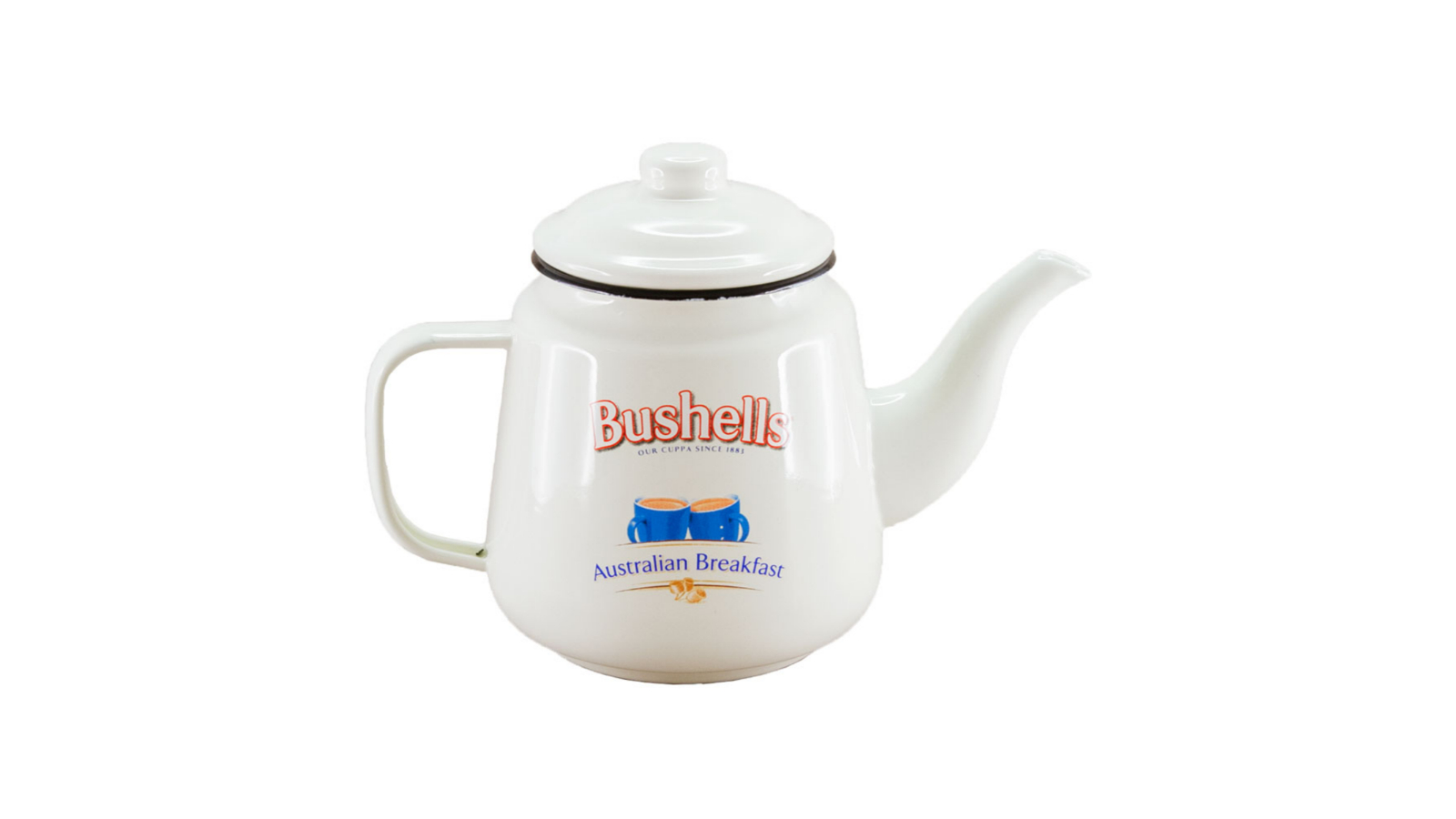 Rojo 1.4 Litre Bushells Enamel Teapot - White