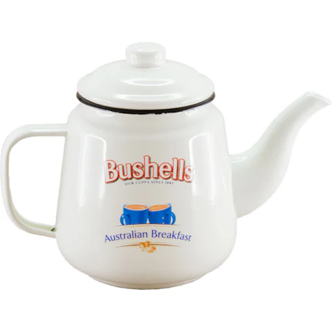 Rojo 1.4 Litre Bushells Enamel Teapot - White