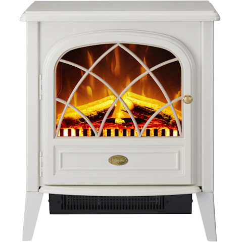 Dimplex Ritz 2kW Portable Electric Fire with Optiflame Log Effect Heater - White