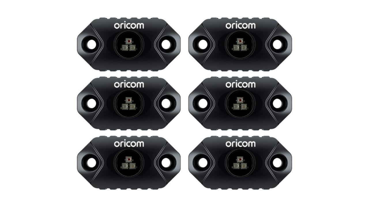 Oricom RKLBT6RGB Pack of 6 Custom Colour Controlled LED RGB Rock Light
