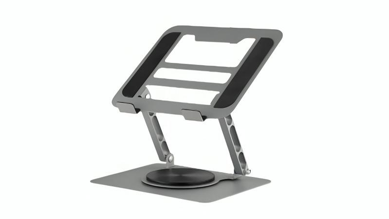 Ergonomic Adjustable 10-17inch Laptop Stand with 360 Rotating Base - Silver
