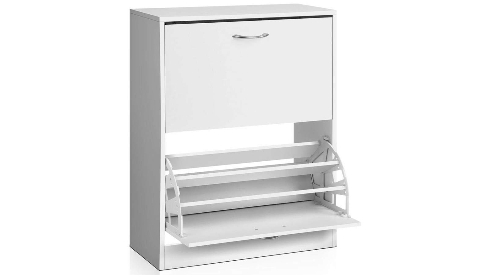 Artiss 24 Pairs Wooden Shoe Cabinet - White