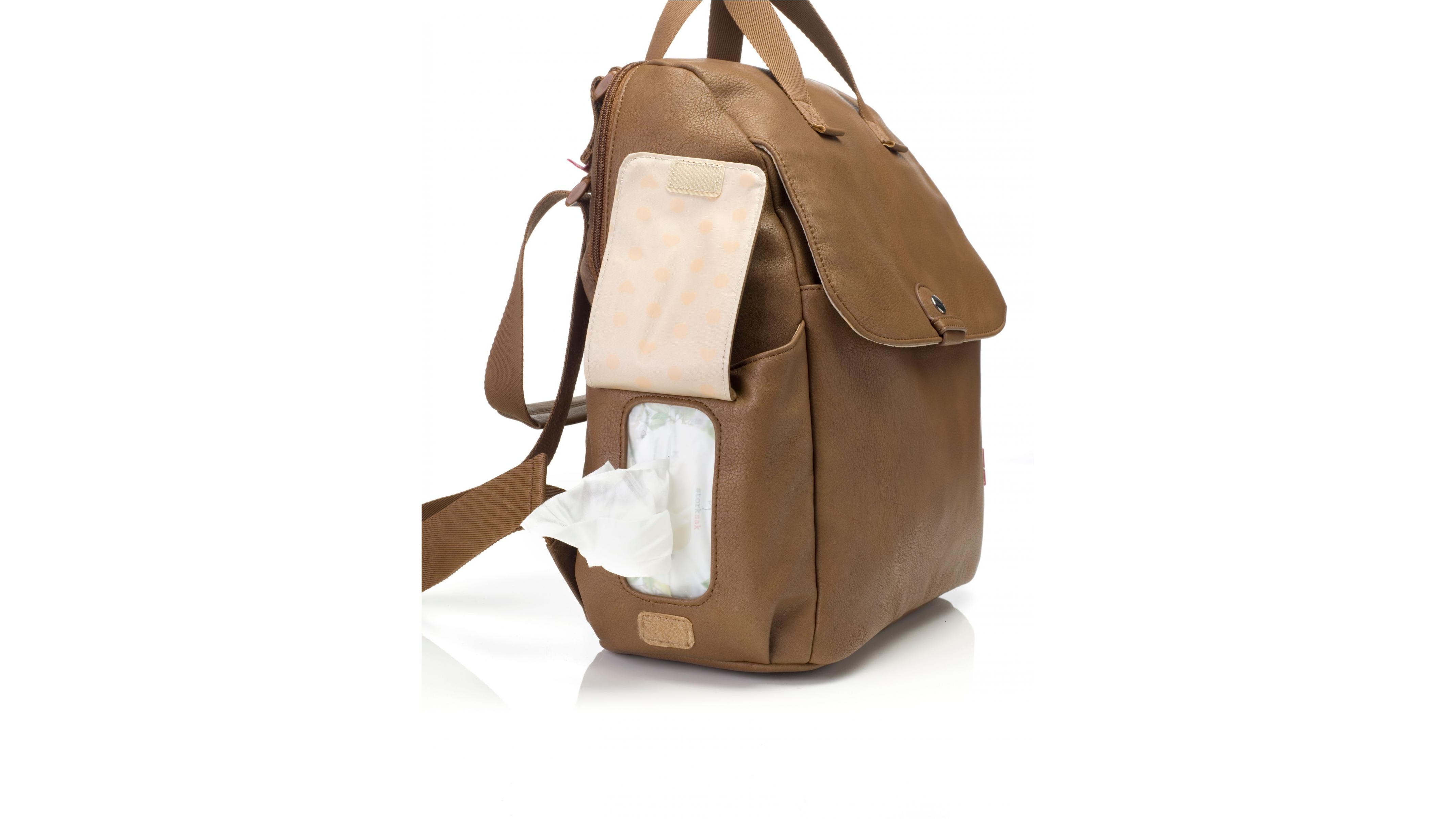 Babymel Robyn Convertible Faux Leather Diaper Backpack Tan