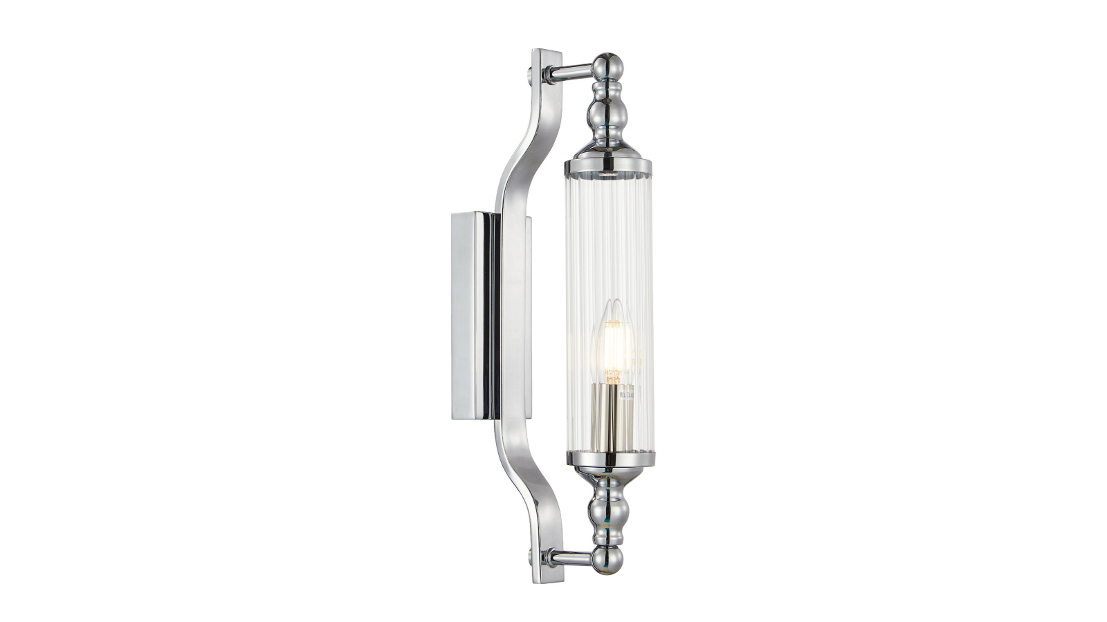 CLA Rodillo Interior Wall Light Tubular Clear Glass - Chrome
