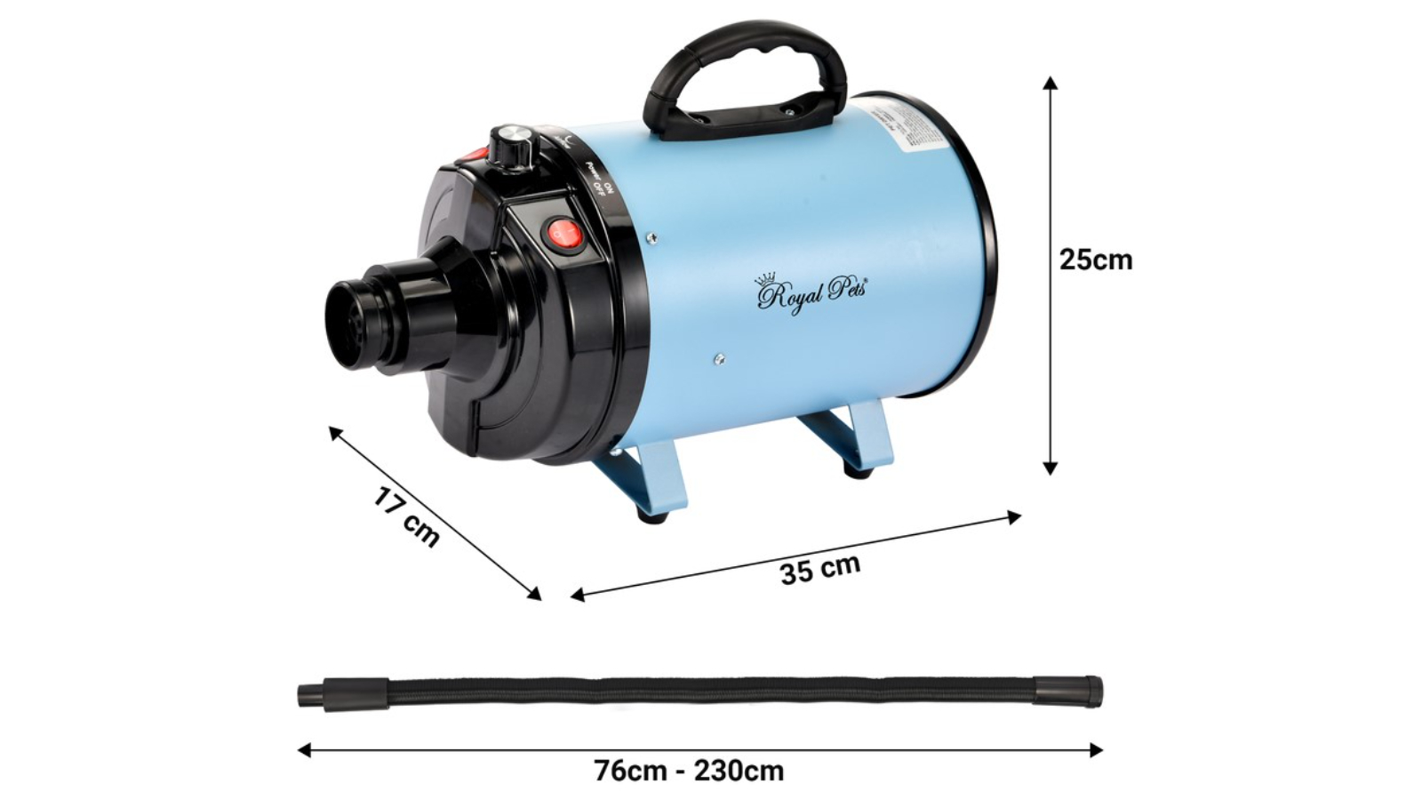 Royal Pets Hair Dryer Grooming Low Noise 3500W Blue Harvey Norman