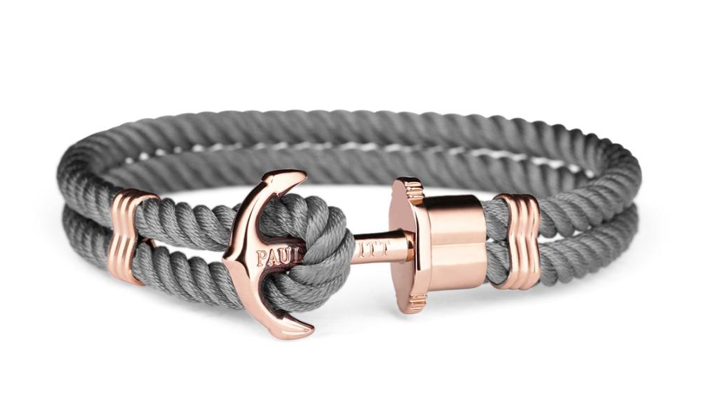 Paul Hewitt Gold/Grey Phrep Nylon Rose Gold Bracelet