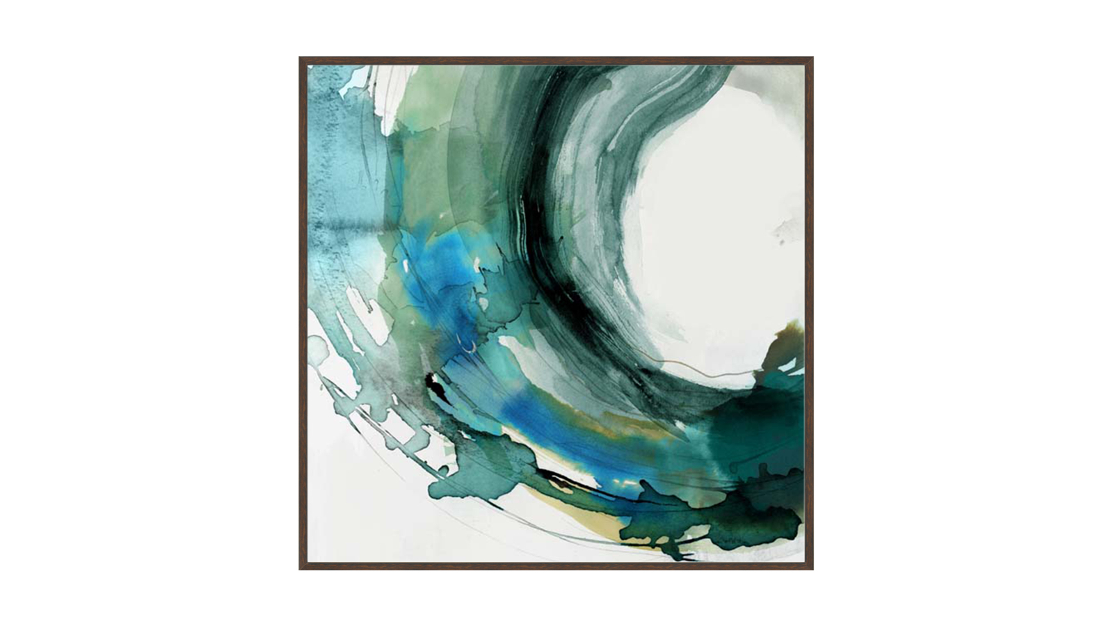 La Grolla Round of Splash I Walnut Gallery Wall Art - 103 x 103cm