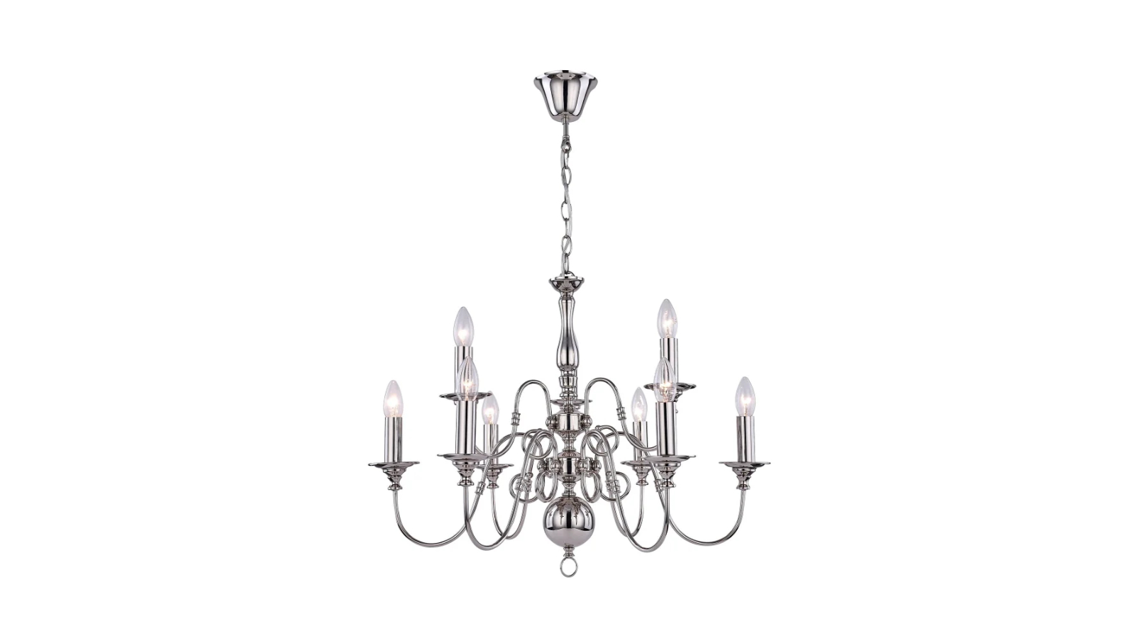 Luminea Rowan Rustic 5-Light Chandellier Polished Nickel Pendant Lamp Light