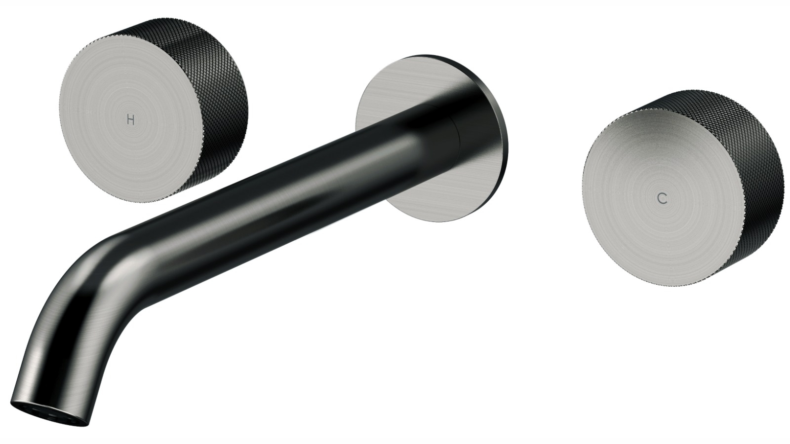 Arcisan Vierra Wall 22cm Mount Basin Set with Centre Spout - Gunmetal