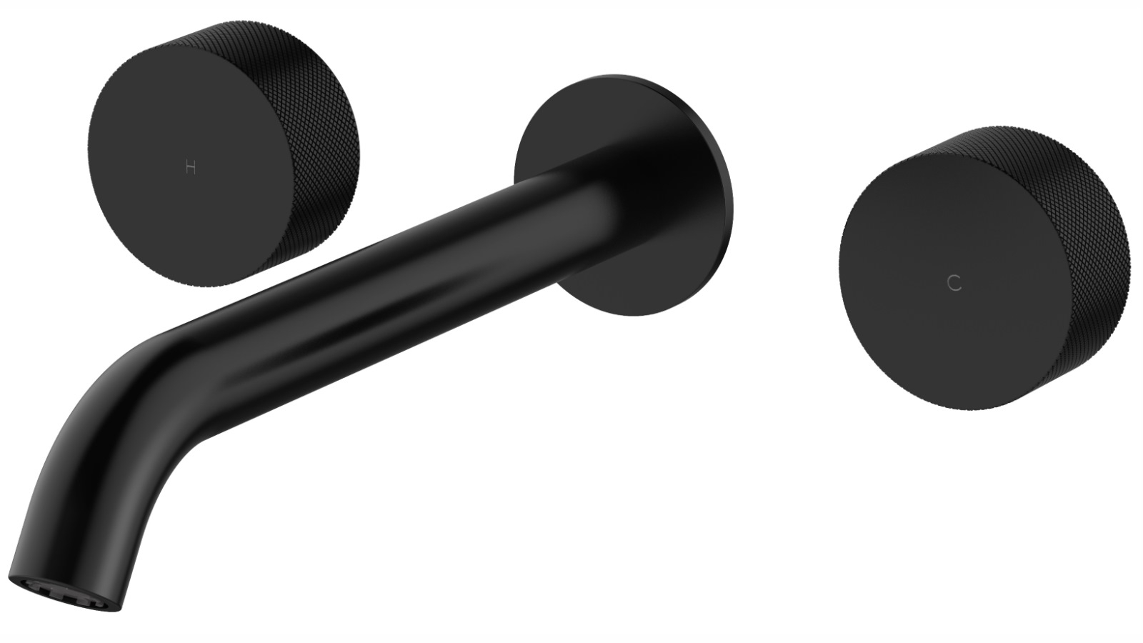 Arcisan Vierra Wall 22cm Mount Basin Set with Centre Spout - Matte Black