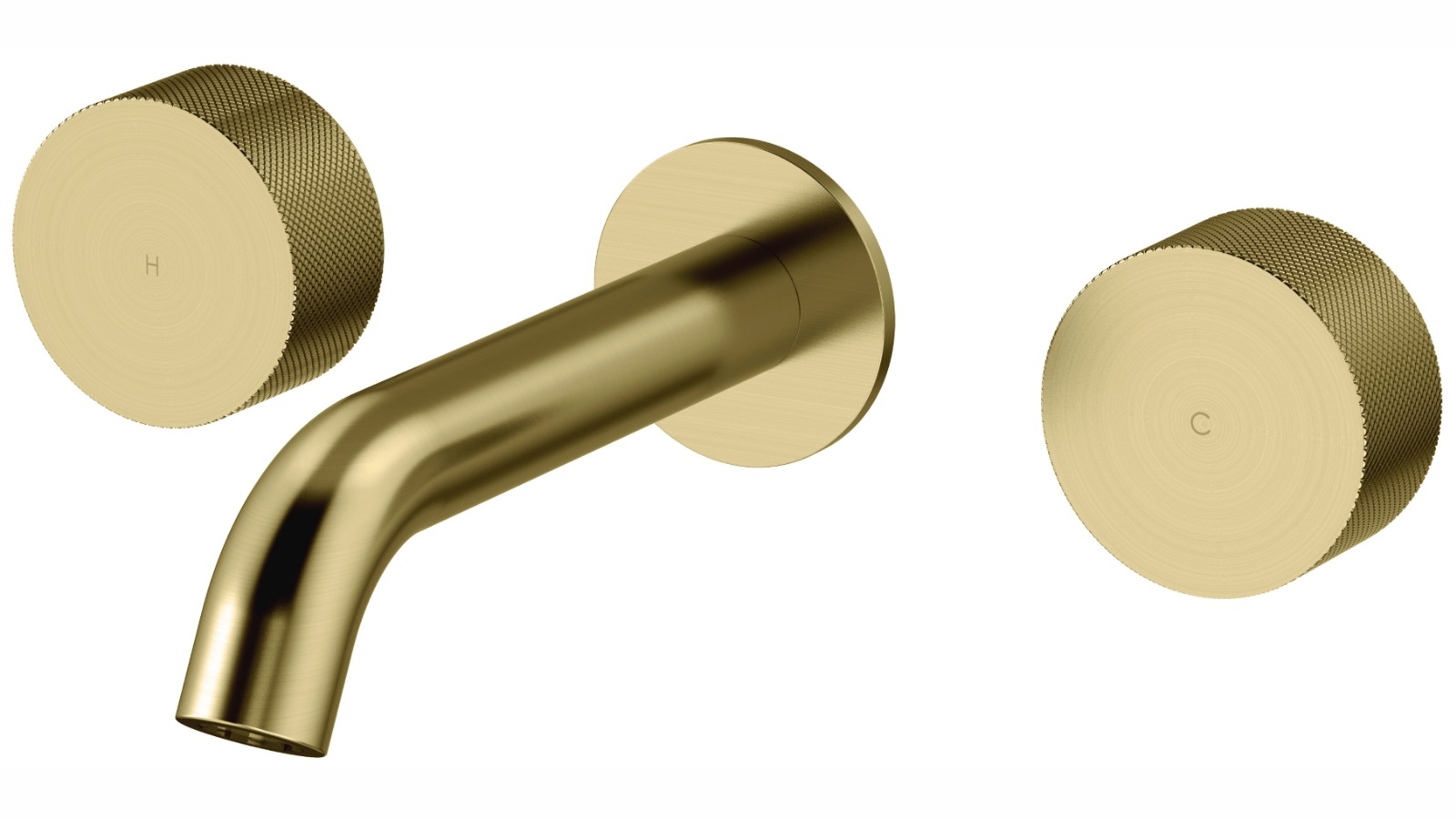 Arcisan Vierra Wall 15cm Mount Basin Set with Centre Spout - Brushed Brass