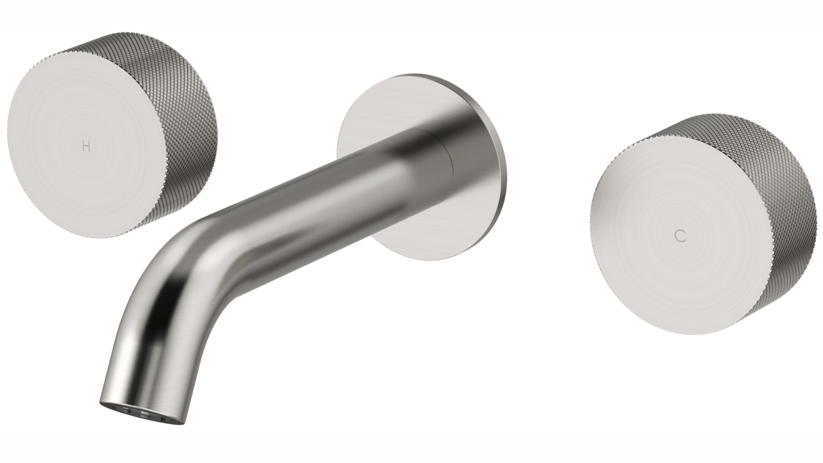 Arcisan Vierra Wall 15cm Mount Basin Set with Centre Spout - Brushed Nickel