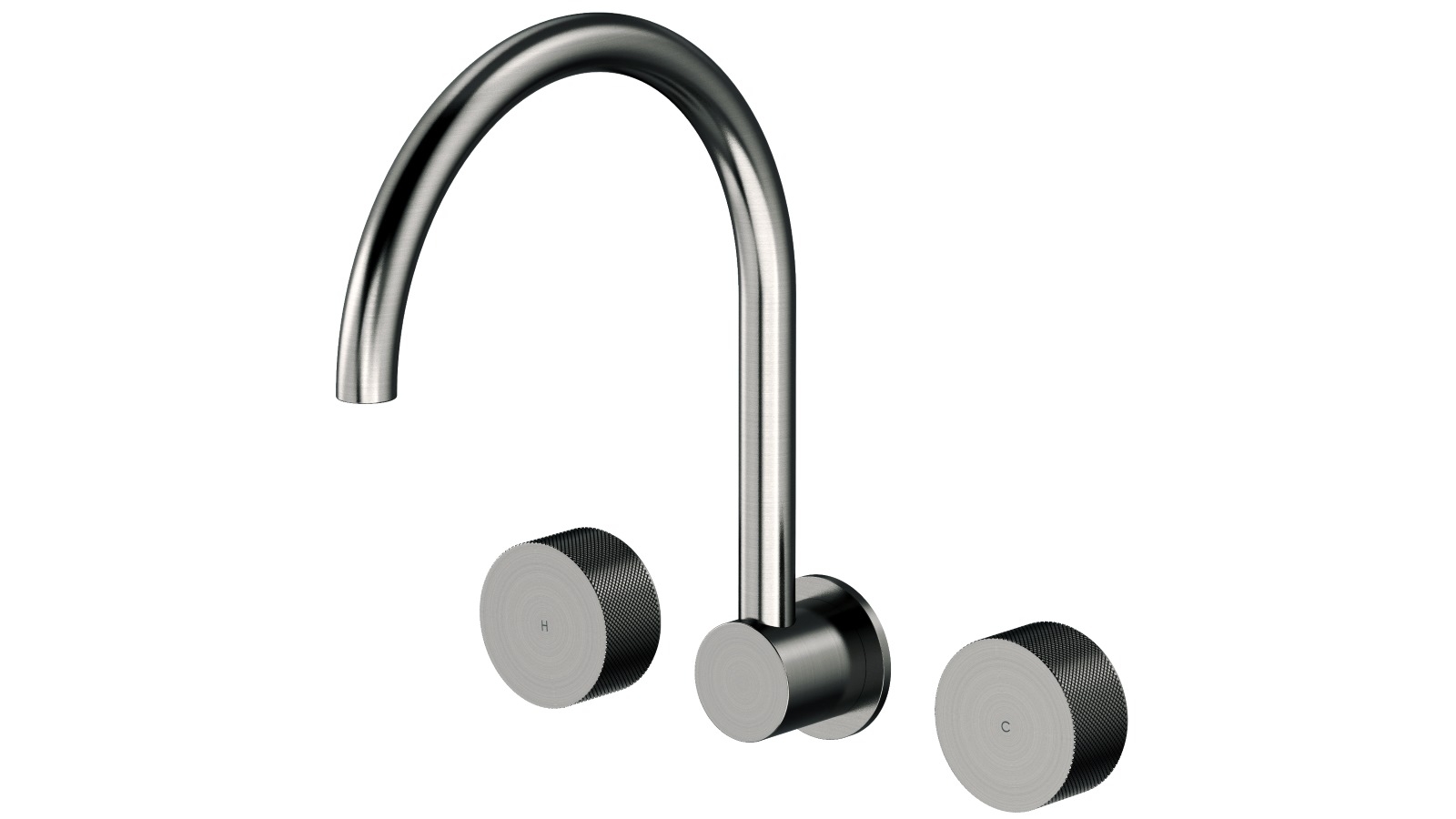 Arcisan Vierra Wall Mount Kitchen or Laundry Set with Swivel Spout - Gunmetal
