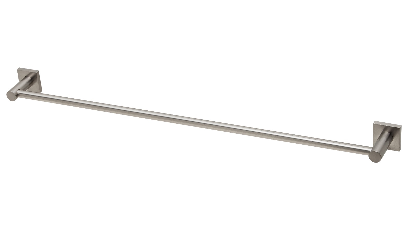 Phoenix Radii 800mm Square Plate Single Towel Rail - Brushed Nickel