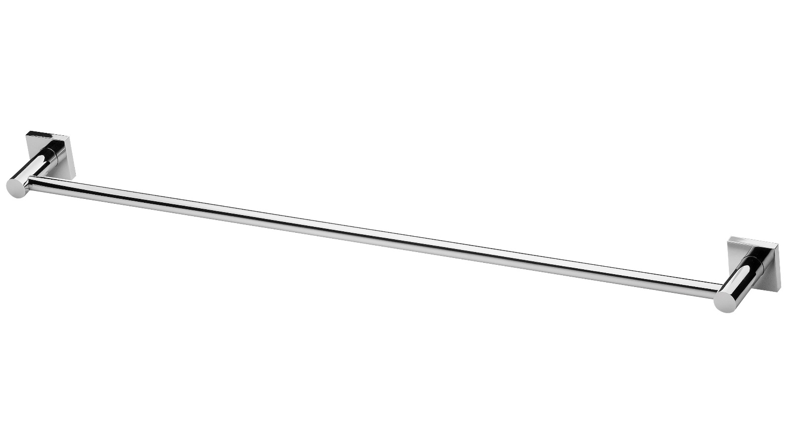 Phoenix Radii 800mm Square Plate Single Towel Rail - Chrome