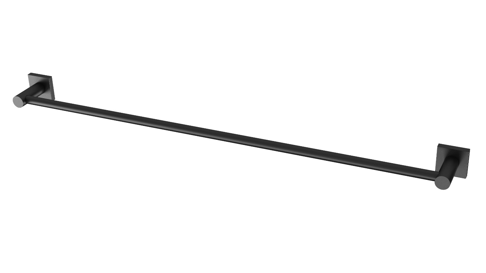 Phoenix Radii 800mm Square Plate Single Towel Rail - Matte Black