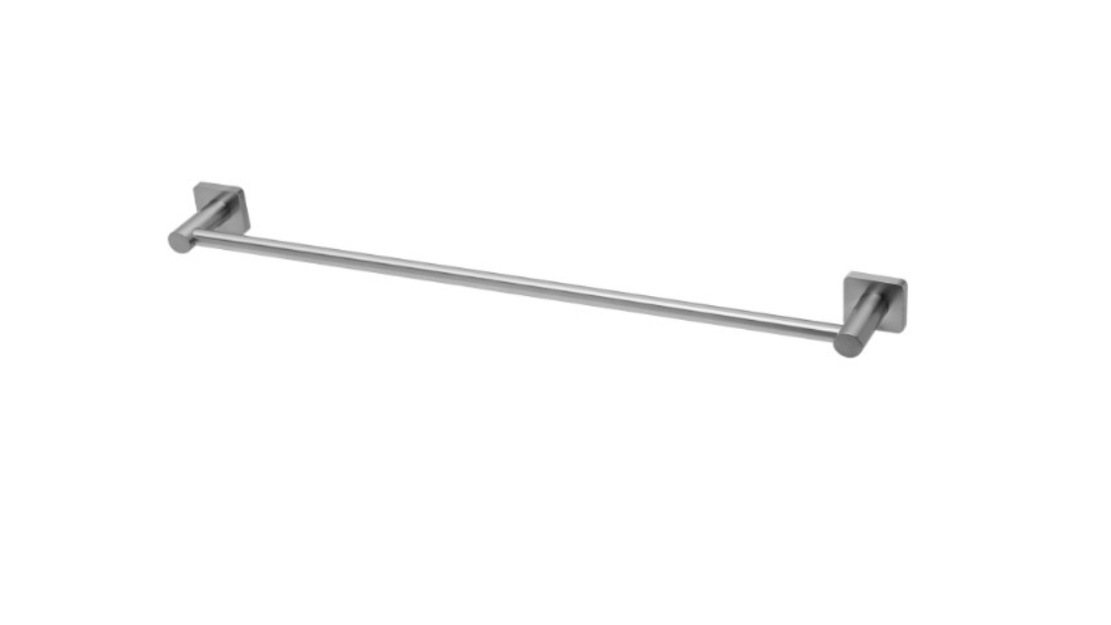 Phoenix Radii Single Towel Rail 600mm Square Plate - Stainless Steel 