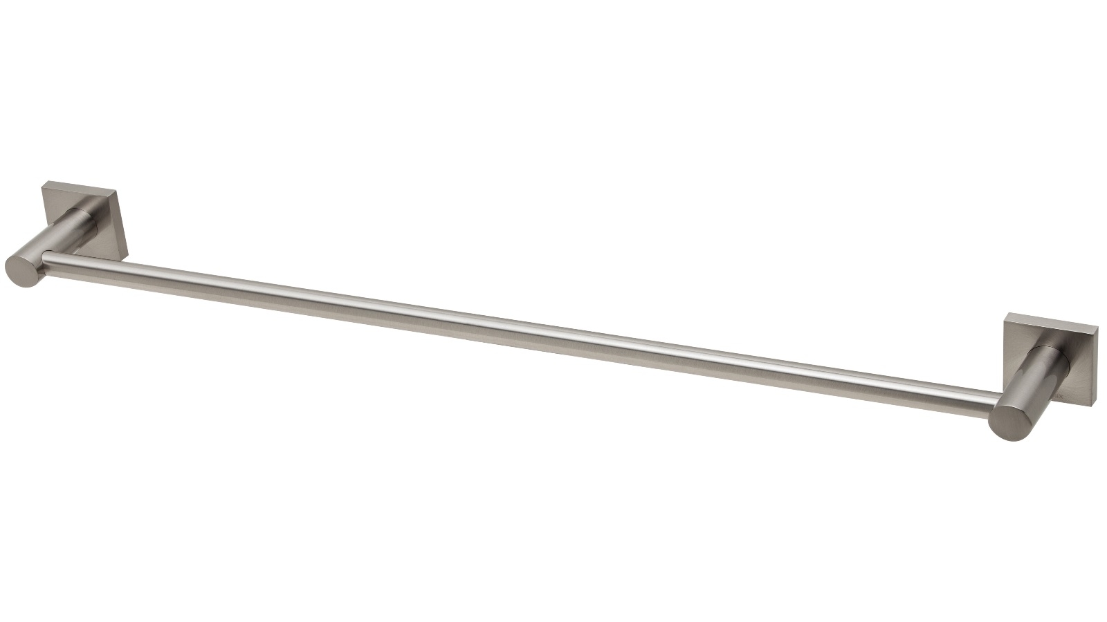 Phoenix Radii 600mm Square Plate Single Towel Rail - Brushed Nickel