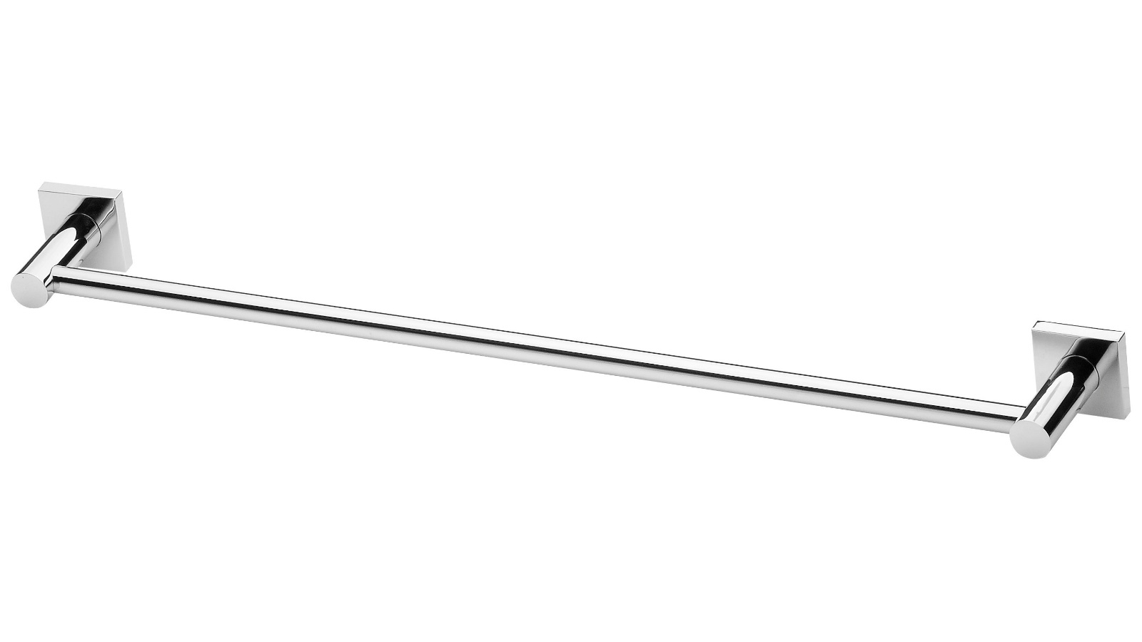 Phoenix Radii 600mm Square Plate Single Towel Rail - Chrome