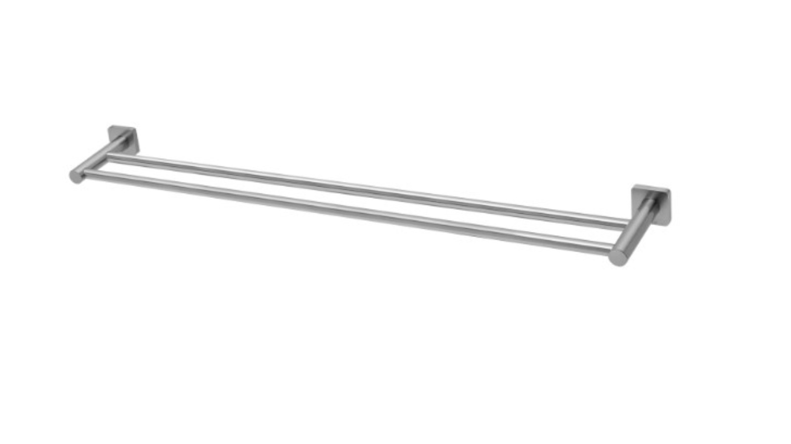 Phoenix Radii Double Towel Rail 800mm Square Plate - Stainless Steel 