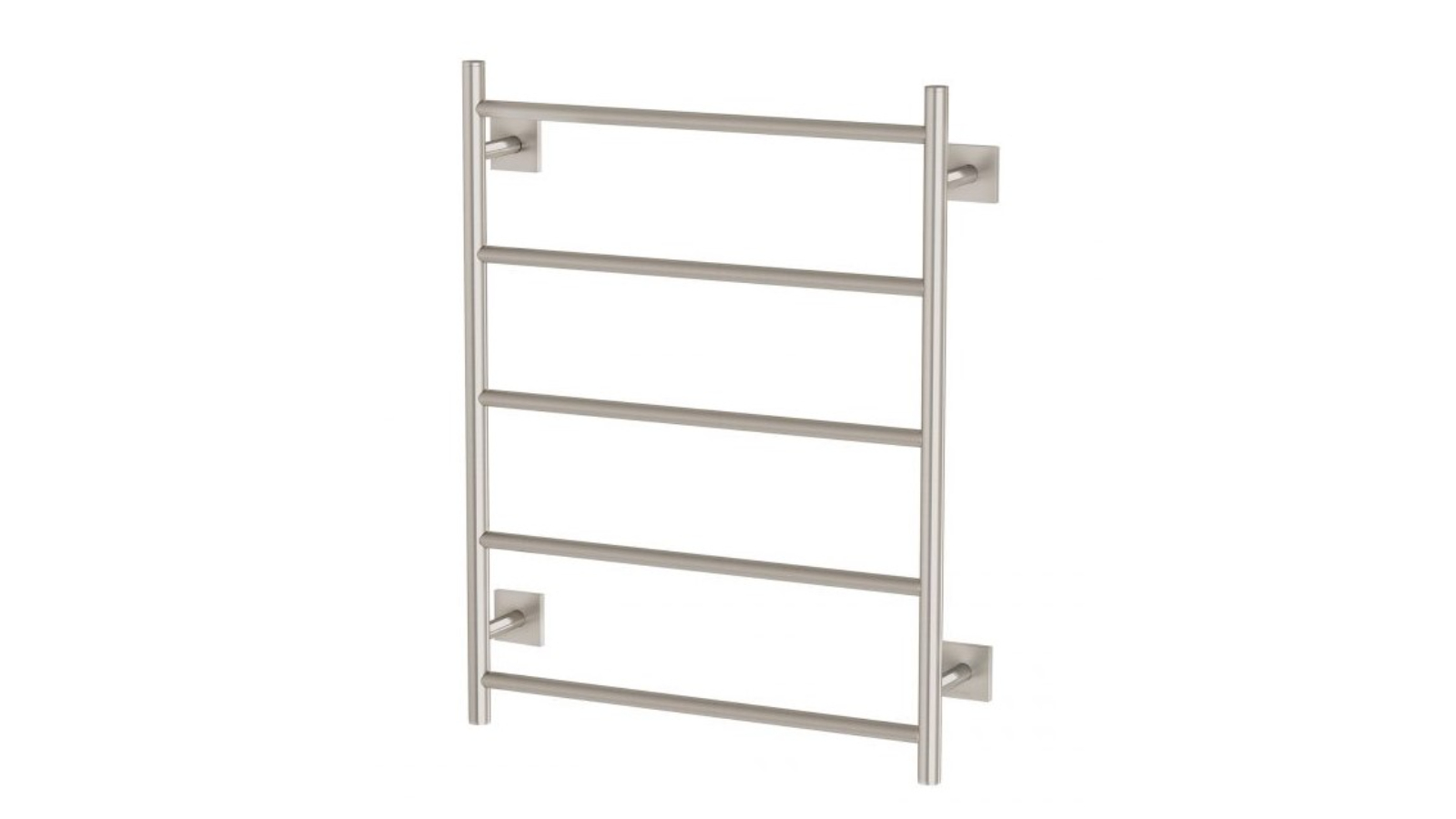 Phoenix Radii Heated Towel Ladder Square Plate - Brushed Carbon