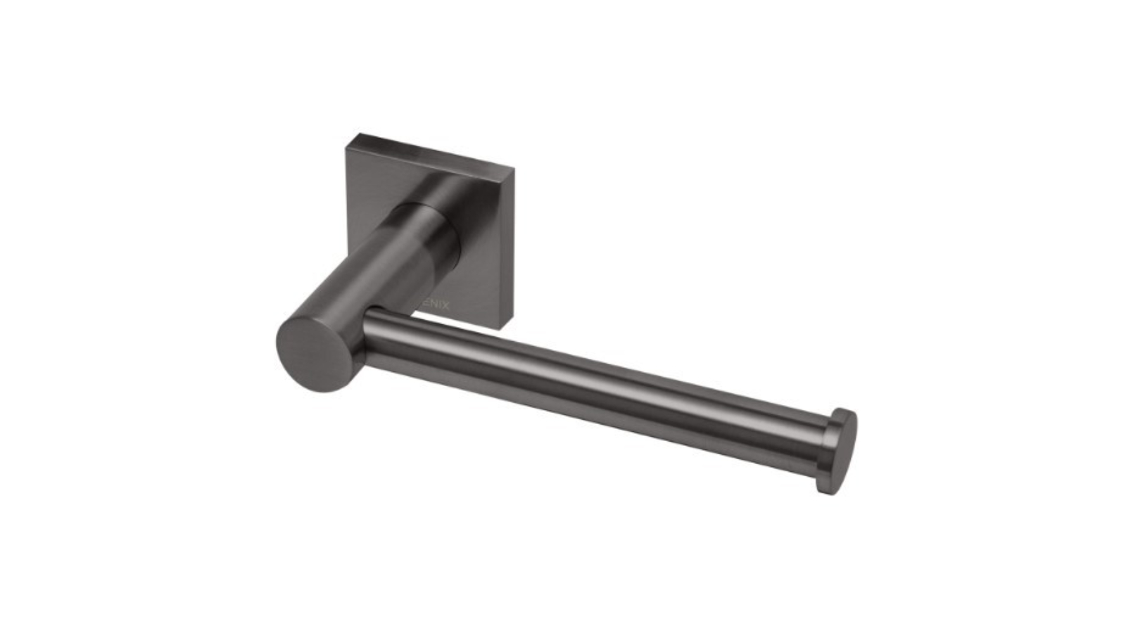 Phoenix Radii Toilet Roll Holder Square Plate - Brushed Carbon