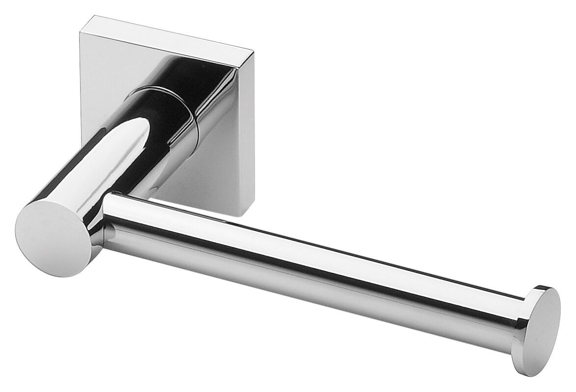 Phoenix Radii Square Plate Toilet Roll Holder - Chrome